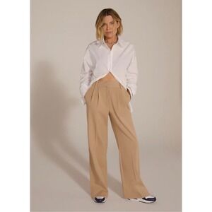 Favorite Daughter The Favorite Pant Shortie Beige 12 High Rise Wide Leg Trouser